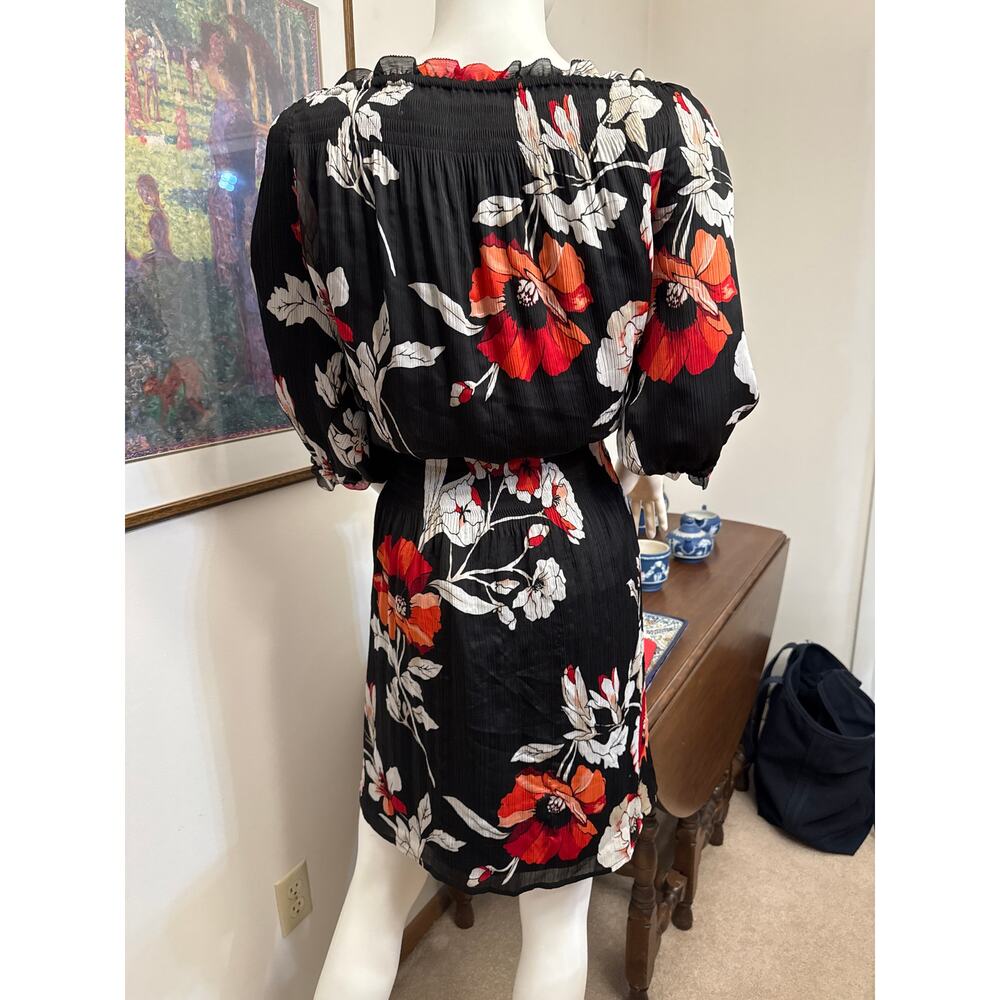 White House Black Market Red Floral Feminine Flowy Dress Size XL - Picture 2 of 7